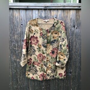 Raw Linen floral button up